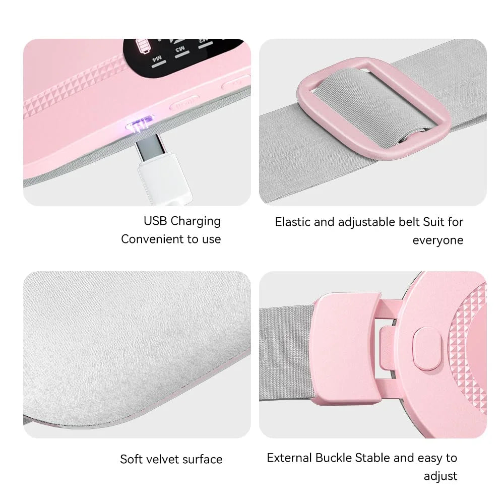 Cordless Heating Pad for Period Cramps | 1800mAh, 3 Massage Modes, Rapid Heat – 7" Portable Menstrual Pain Relief