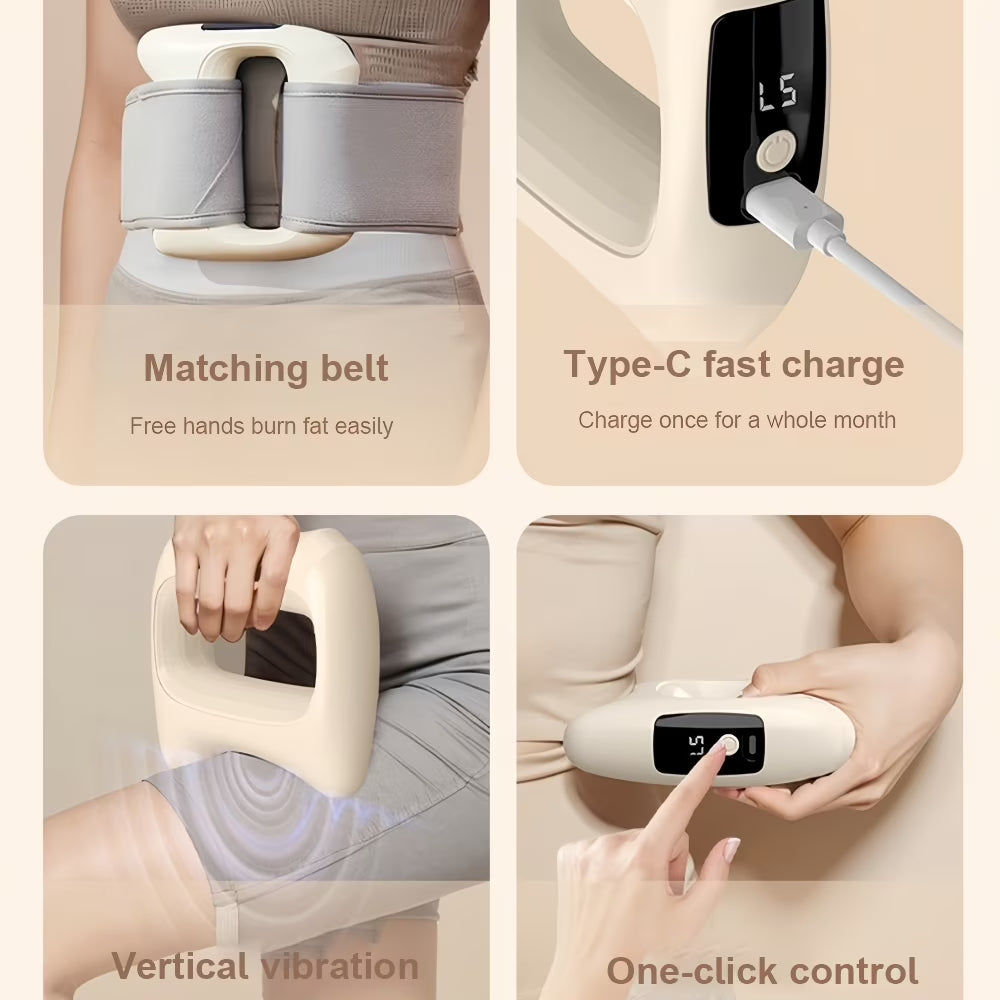 Revitalize Your Relaxation: Fascia Ring Vibration Massager with Adjustable Belt - Sleek White Design