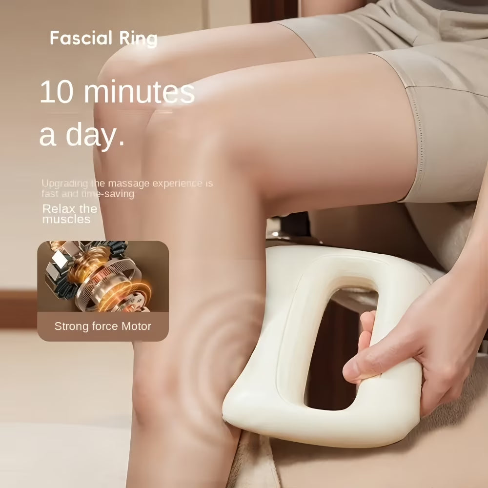 Revitalize Your Relaxation: Fascia Ring Vibration Massager with Adjustable Belt - Sleek White Design