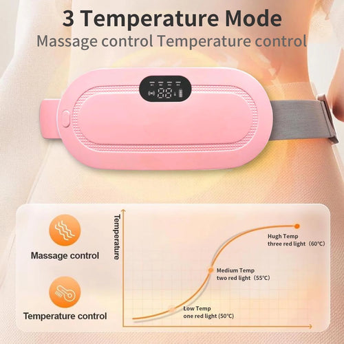 Cordless Heating Pad for Period Cramps | 1800mAh, 3 Massage Modes, Rapid Heat – 7" Portable Menstrual Pain Relief