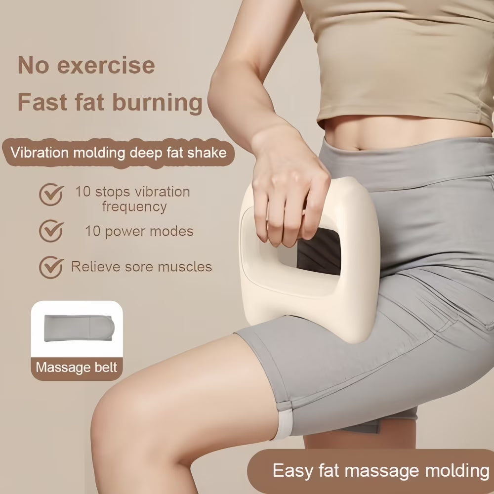 Revitalize Your Relaxation: Fascia Ring Vibration Massager with Adjustable Belt - Sleek White Design